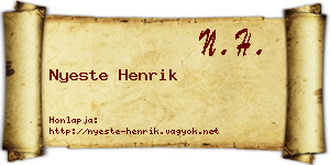 Nyeste Henrik névjegykártya